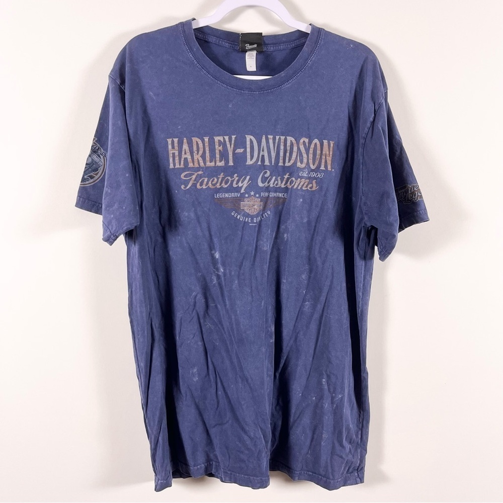 Harley Davidson Blue Mens Stained T-Shirt Tucson Arizona Motorcycle Size XL